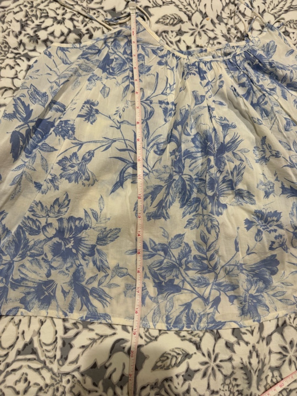 NWT Love by GAP White Camisole with Blue Floral Print size XL - Picture 8 of 12